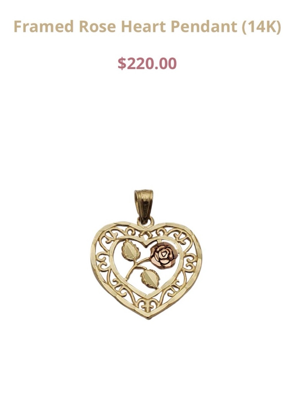 14k Delicate Gold Heart Pendant Necklace - Picture 4 of 5
